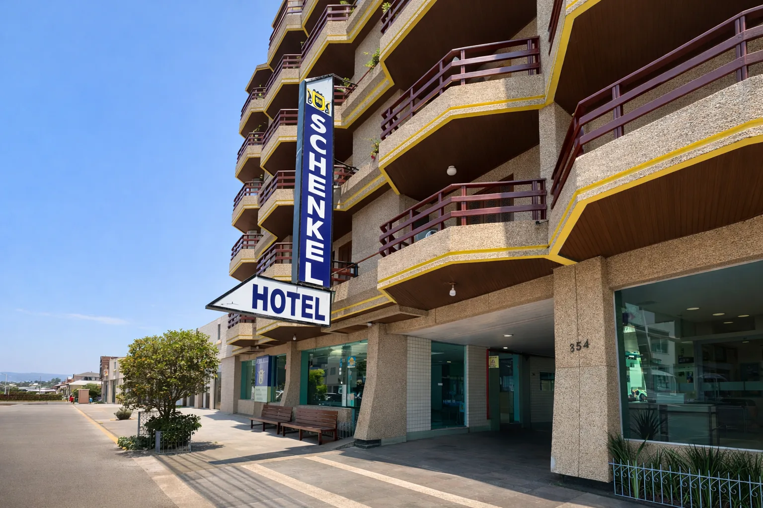 Vista aérea do Schenkel Hotel