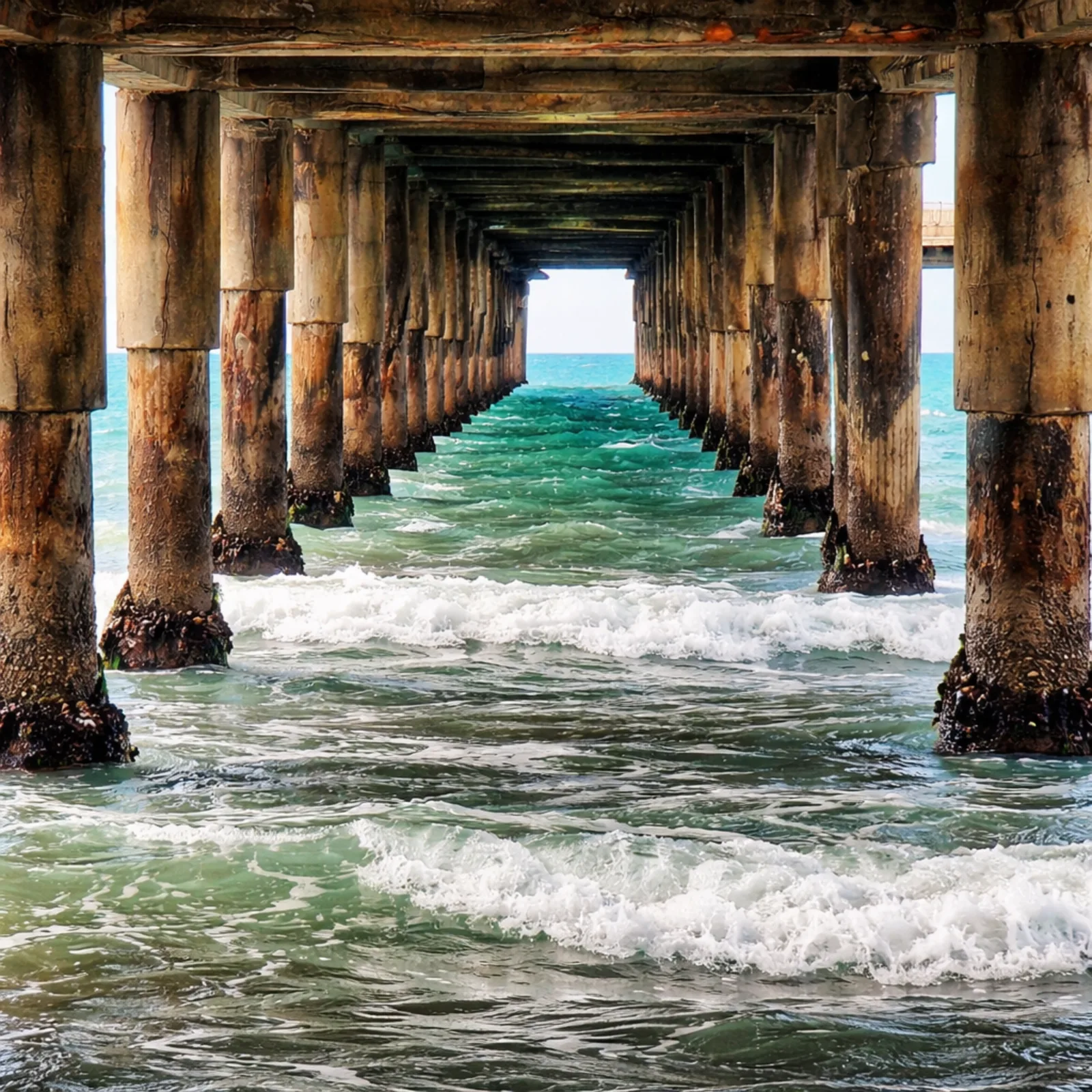 Vista sob o píer de Tramandaí